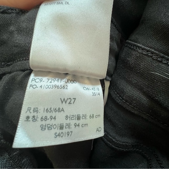 Levis denim jean overalls zipper side zip black 27 skinny cropped ankle - Picture 8 of 12